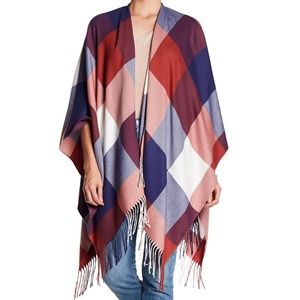 Just Jamie Woven Ruana Poncho One Size NWT